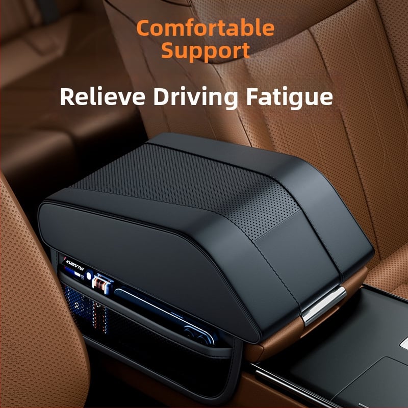 Ādas automašīnas elkoņa atbalsta spilvens ar atmiņas putām, universāls J tipa spilvens, aizsargājošs pārklājs