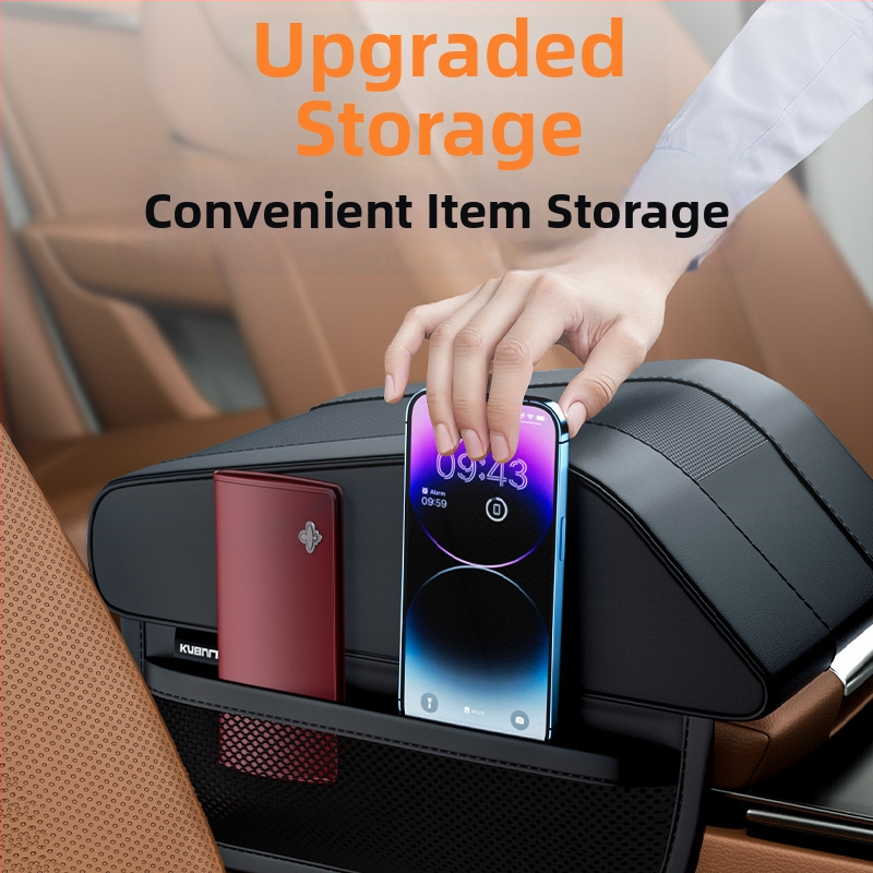 Kožený vankúš pod lakťom pre auto s pamäťovou penou, univerzálny vankúš centrálny lakťový opierok typu J, ochranný kryt