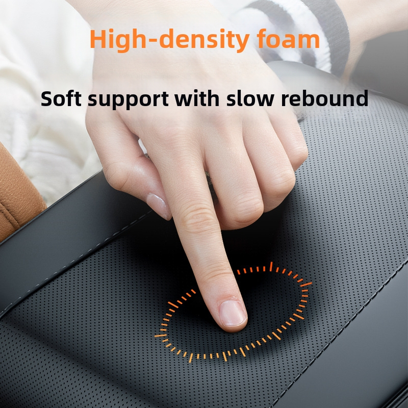 Kožený vankúš pod lakťom pre auto s pamäťovou penou, univerzálny vankúš centrálny lakťový opierok typu J, ochranný kryt