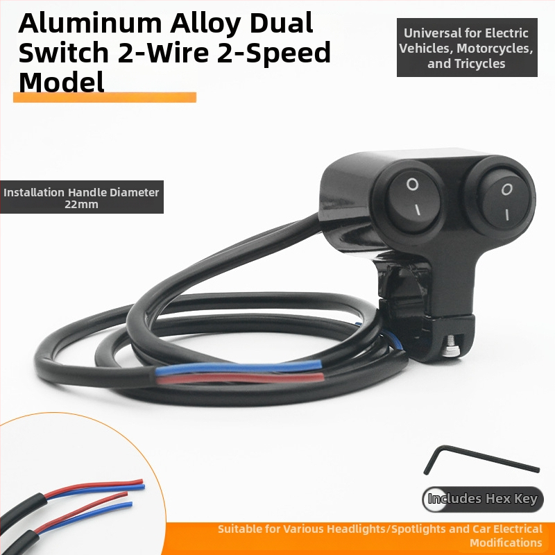 Mojielong vypínač riadidiel pre elektrické vozidlá z hliníkovej zliatiny – dvojité LED svetlá a kombinovaný hlavný svetelný systém