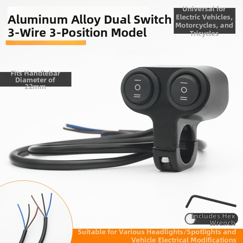 Mojielong vypínač riadidiel pre elektrické vozidlá z hliníkovej zliatiny – dvojité LED svetlá a kombinovaný hlavný svetelný systém