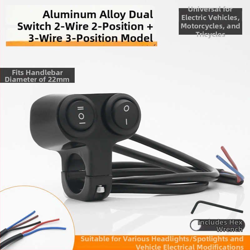 Mojielong vypínač riadidiel pre elektrické vozidlá z hliníkovej zliatiny – dvojité LED svetlá a kombinovaný hlavný svetelný systém