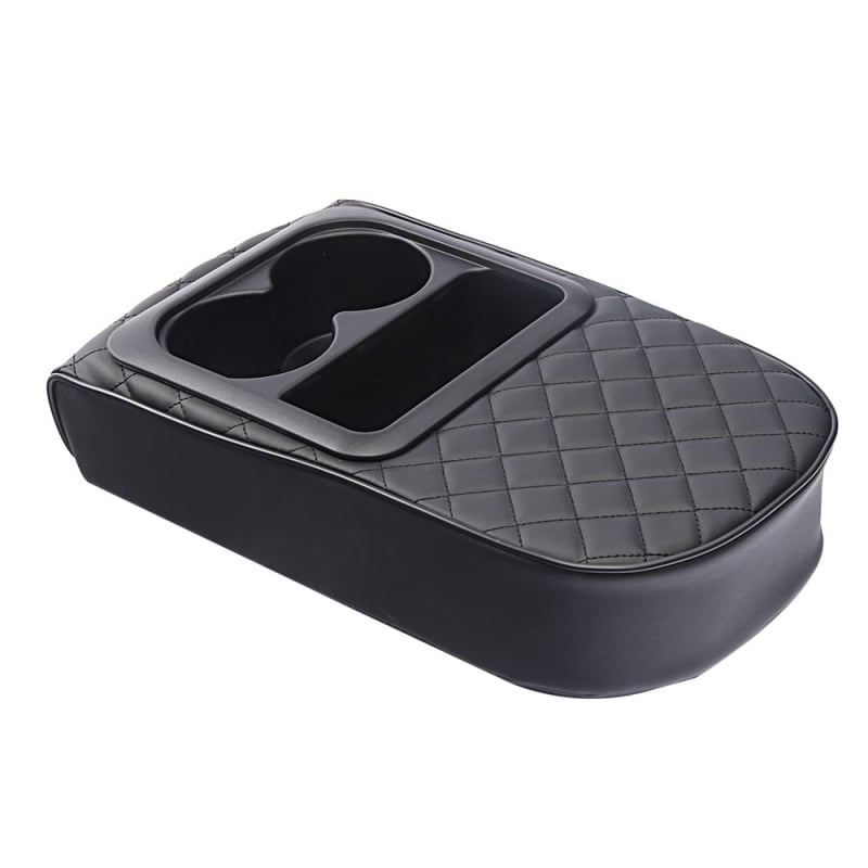 PU ādas automašīnas rokas atbalsta spilvens ar krūzes turētāju, uzglabāšanas paplašinājums, vispārējai lietošanai, universāls visu gadalaiku