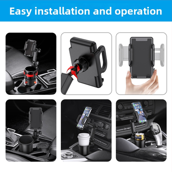 Držiak do auta na pohár a telefón, 2 v 1, PC/ABS, model SD-1055, pôvod Yuyao/Ningbo/Zhejiang