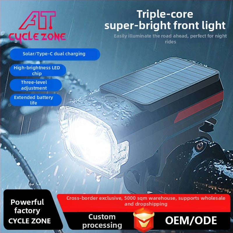 CYCLE ZONE Predné svetlo na bicykel – silné svetlo, vodotesné, na nočné jazdy