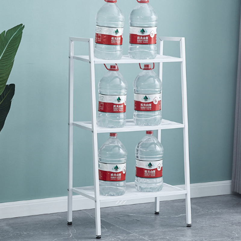 Šestero-slojni trapezni metalni regał za skladištenje, slobodno stojeći na podu, za kuhinju, spavaću sobu, kupaonicu i dnevni boravak