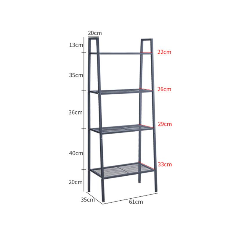 Šestero-slojni trapezni metalni regał za skladištenje, slobodno stojeći na podu, za kuhinju, spavaću sobu, kupaonicu i dnevni boravak