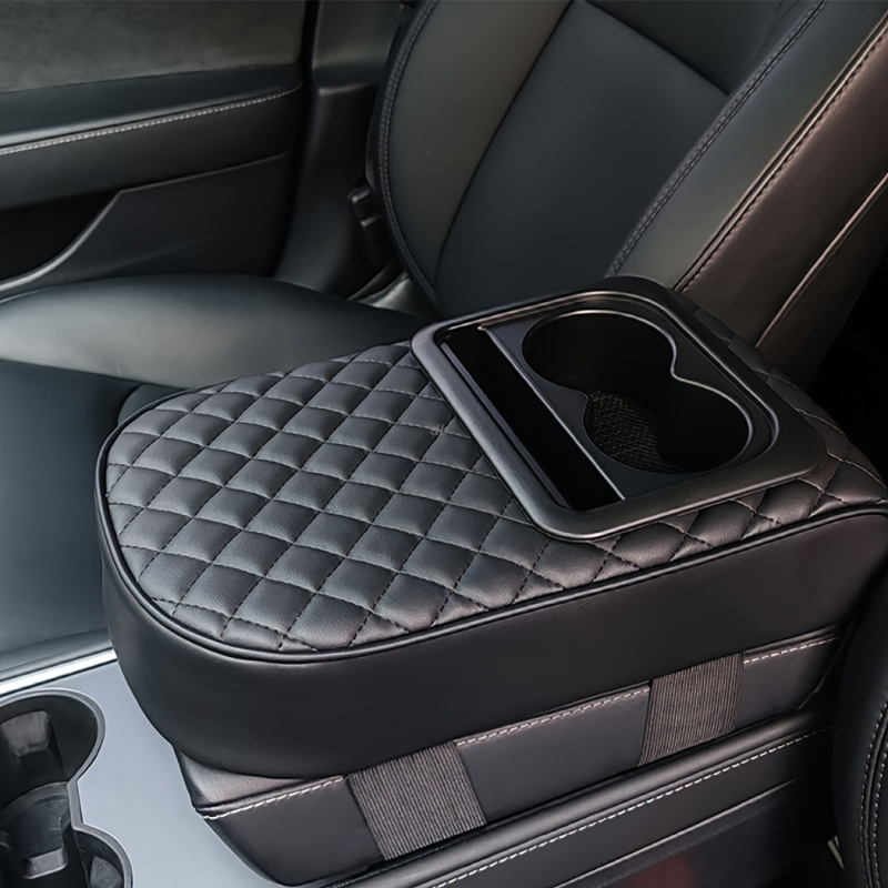 Podložka lakťa do auta so zvýšením, guľatá hlava, základný štýl, kožená, univerzálne vozidlo, držiak na papierové utierky a pohár, štyri v jednom