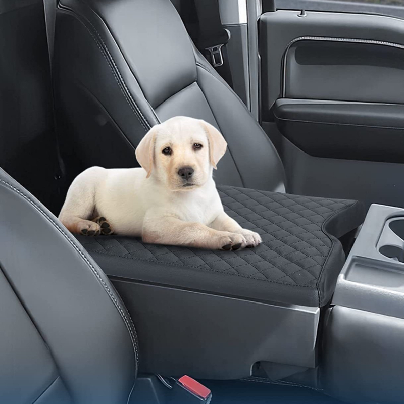 Ādas vidējās konsoles pārsegs ar roku atbalsta spilvenu Jump Seat stilā, derīgs F150/F250/F350/F45