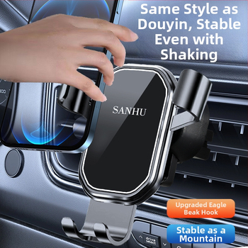 Držiak na telefón do auta s montážou na výduch vzduchu, gravitačný senzor, trojuholníkový zrkadlový dizajn, snap-on inštalácia