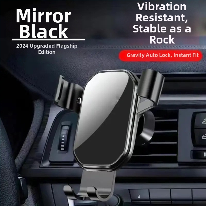 Držiak na telefón do auta s montážou na výduch vzduchu, gravitačný senzor, trojuholníkový zrkadlový dizajn, snap-on inštalácia