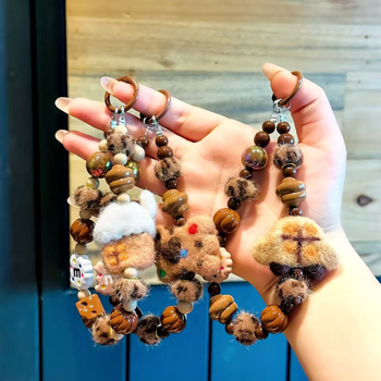 Αλυσίδα κινητού με γούνινες χάντρες μπομπο – Χειροποίητο, Unisex, Σχήμα Καρτούν, Διακοσμητικό