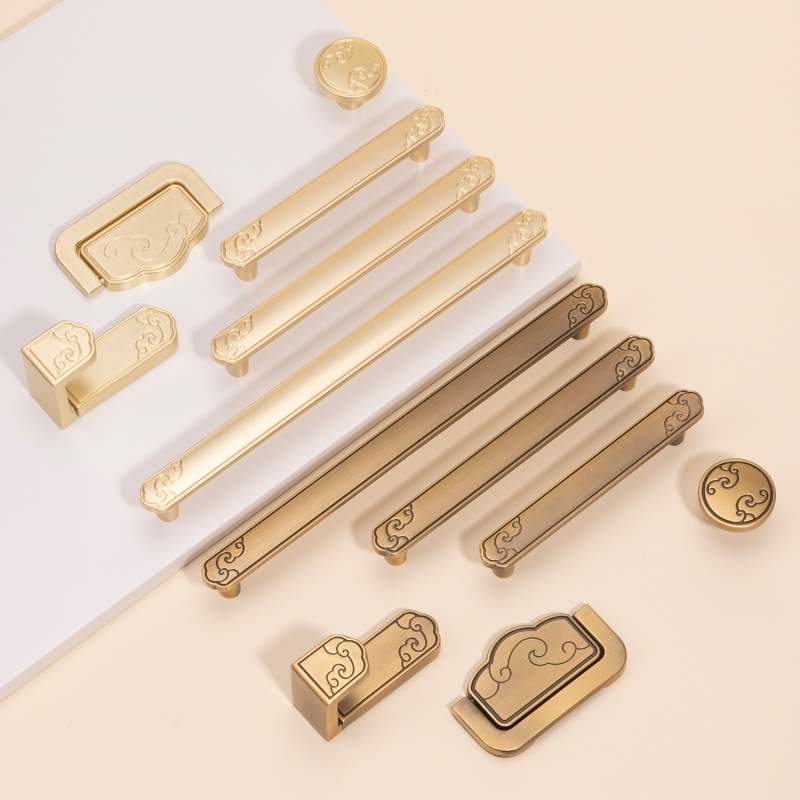 Rukoväť na nábytok pre skriňu — zliatina zinku, elektrogalvanizácia, model s jednou dierou, nový čínsky štýl, vhodné pre skrine, skrinky, dvere a zásuvky