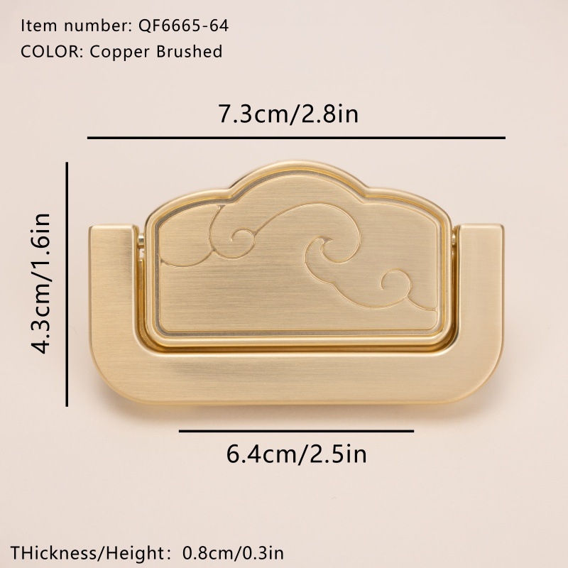 Rukoväť na nábytok pre skriňu — zliatina zinku, elektrogalvanizácia, model s jednou dierou, nový čínsky štýl, vhodné pre skrine, skrinky, dvere a zásuvky