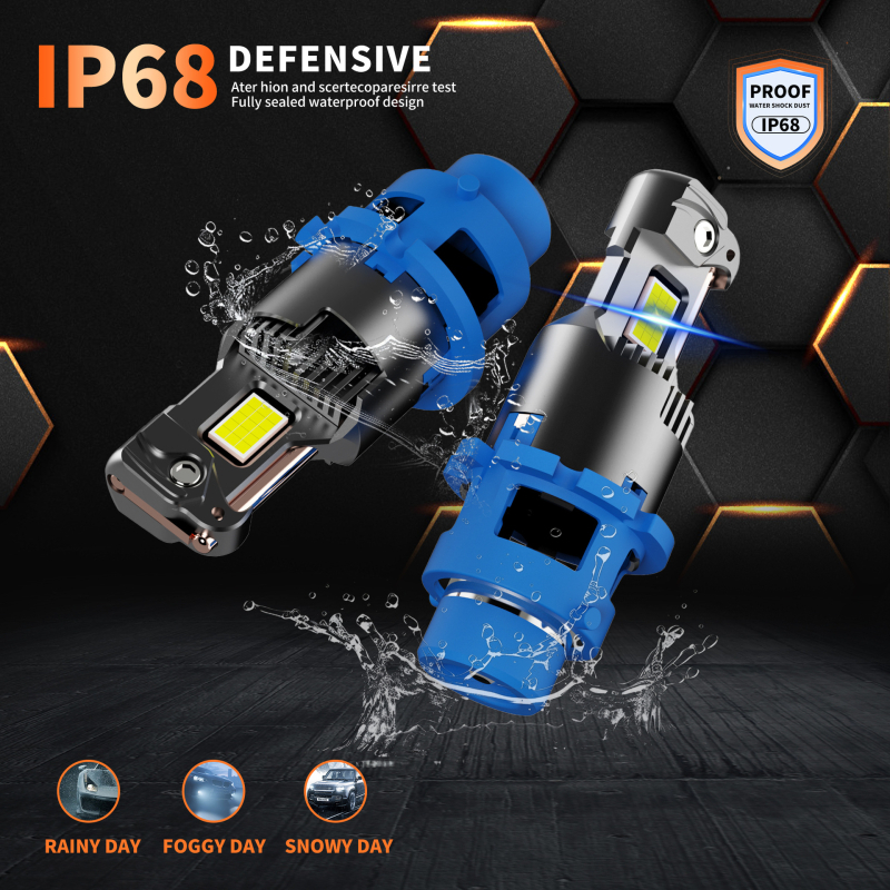 Automobilové LED svetlá D2S/D4S LED náhrada HID Xenón, 60W, 9-40V, 6000LM, IP68, hliníkové puzdro, všetko v jednom