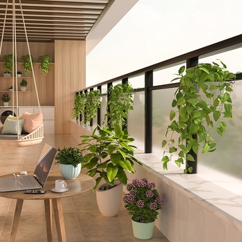 Visiaci stojan na kvetináče – nerezová oceľ 201, upevnenie háčikom, 1 úroveň