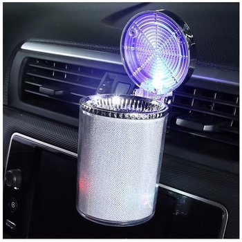 Auto pepeljara za ugradnju, s poklopcem i LED svjetlom, personalizirana i kreativna (Materijal: Plastika; Marka: Golden fire ant; Model: 002; Težina: 150 g; Proizvodni proces: Lijevanje)