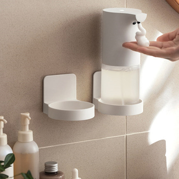 Plastični zidni regaľ za kupaonicu, bez bušenja, s vakuumskim pričvršćivanjem, jednoslojni, za sredstva za dezinfekciju ruku, četkice za zube i čaše