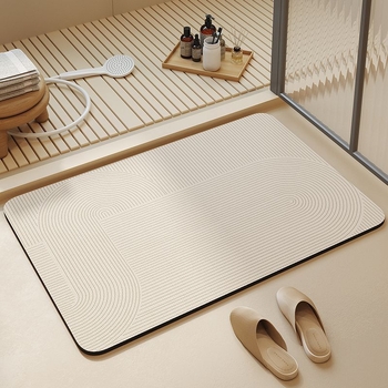 Kúpeľňová rohož na podlahu – silikónová diatómová bahno, protisklzná, nasiakajúca vodu, moderný minimalistický štýl, model 12312312