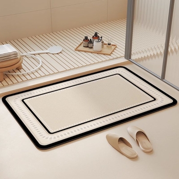 Kúpeľňová rohož na podlahu – silikónová diatómová bahno, protisklzná, nasiakajúca vodu, moderný minimalistický štýl, model 12312312