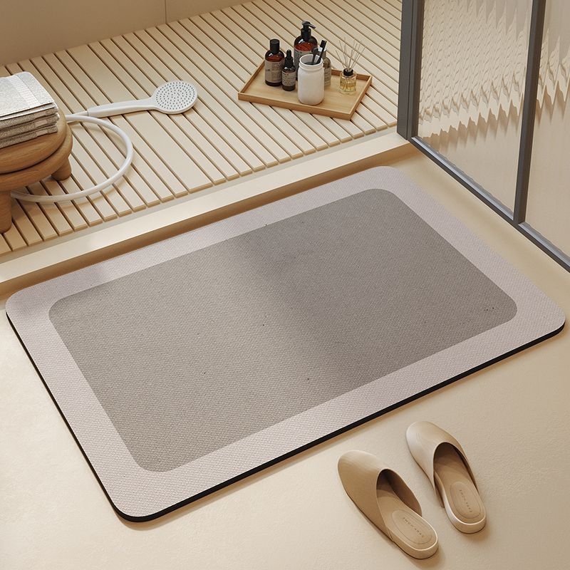 Kúpeľňová rohož na podlahu – silikónová diatómová bahno, protisklzná, nasiakajúca vodu, moderný minimalistický štýl, model 12312312