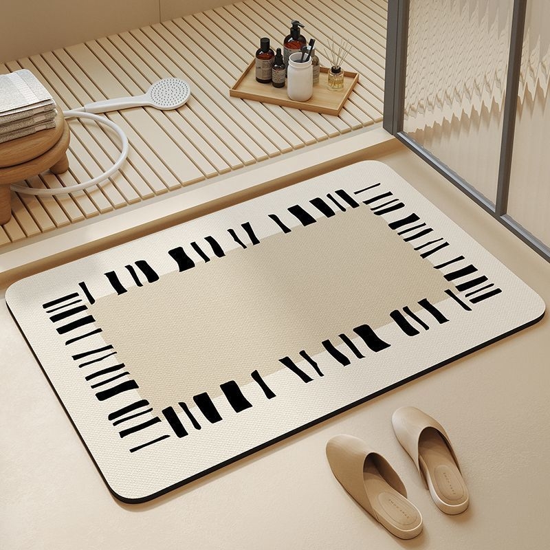 Kúpeľňová rohož na podlahu – silikónová diatómová bahno, protisklzná, nasiakajúca vodu, moderný minimalistický štýl, model 12312312