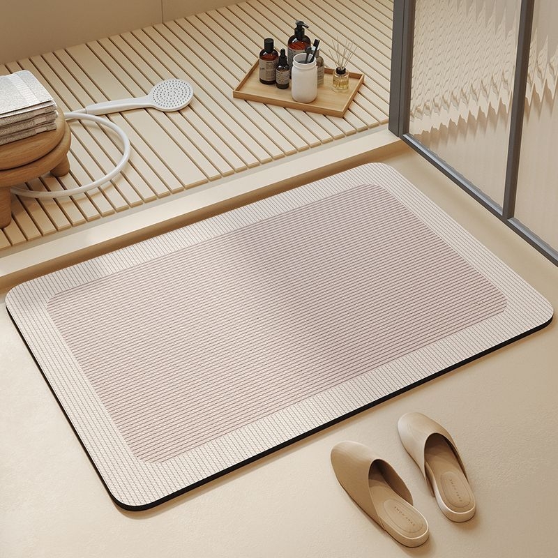 Kúpeľňová rohož na podlahu – silikónová diatómová bahno, protisklzná, nasiakajúca vodu, moderný minimalistický štýl, model 12312312