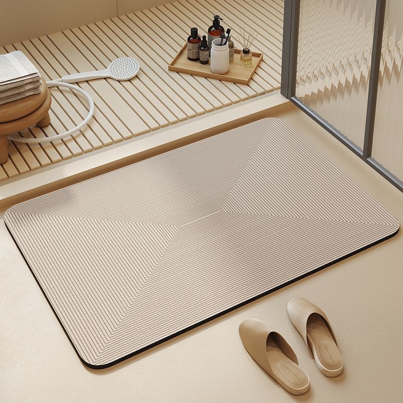 Kúpeľňová rohož na podlahu – silikónová diatómová bahno, protisklzná, nasiakajúca vodu, moderný minimalistický štýl, model 12312312
