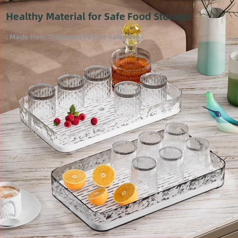 Drenážna miska na čajové šálky s ľadovcovým vzorom - plastová, viacúčelová, pohyblivá, bez inštalácie, 1 vrstva, kuchynské/desktop uloženie