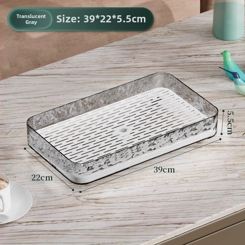 Drenážna miska na čajové šálky s ľadovcovým vzorom - plastová, viacúčelová, pohyblivá, bez inštalácie, 1 vrstva, kuchynské/desktop uloženie