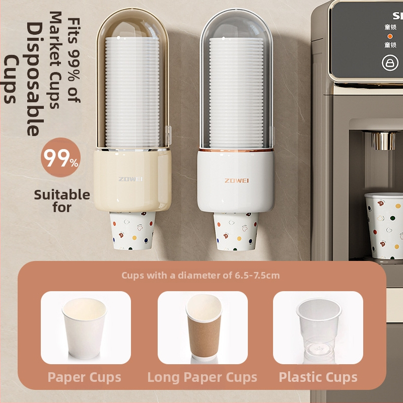 Držiak na poháre k kancelárskemu vodovodu, nástenný, vysúvací, prachotesný, ABS materiál