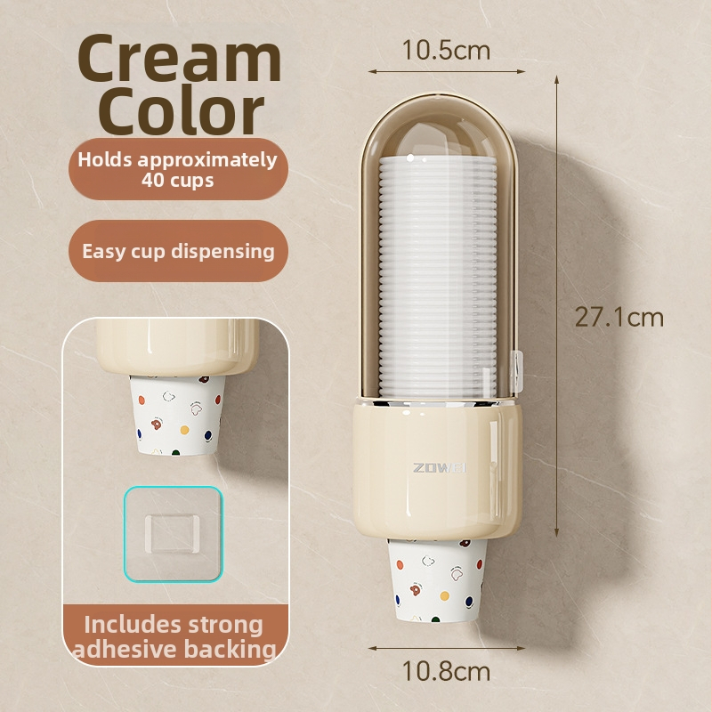 Držiak na poháre k kancelárskemu vodovodu, nástenný, vysúvací, prachotesný, ABS materiál