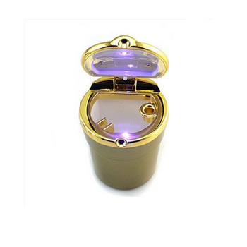 Viseći auto pepeljara s poklopcem, LED rasvjetom, od plastike i imitacije metala, višefunkcionalni unutarnji dodatak