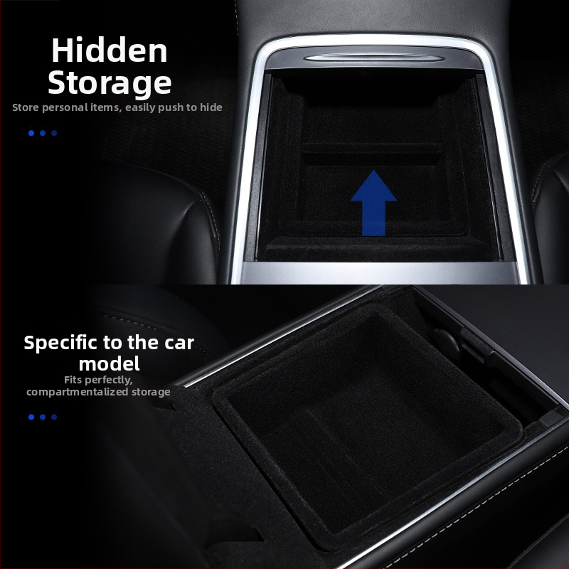 Úložná skrinka pre centrálnu konzolu pre Tesla Model Y a Model 3 — plast, hmotnosť 30, XF-11, prispôsobenie dostupné