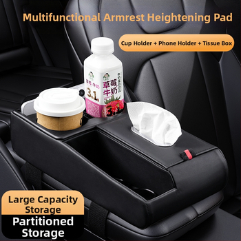 Kožený automobilový organizér s boxom na vreckovky a držiakom na pohár, univerzálna kompatibilita, Guangzhou pôvod, vlastná spracovanie