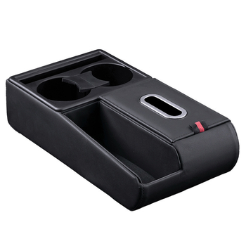 Kožený automobilový organizér s boxom na vreckovky a držiakom na pohár, univerzálna kompatibilita, Guangzhou pôvod, vlastná spracovanie