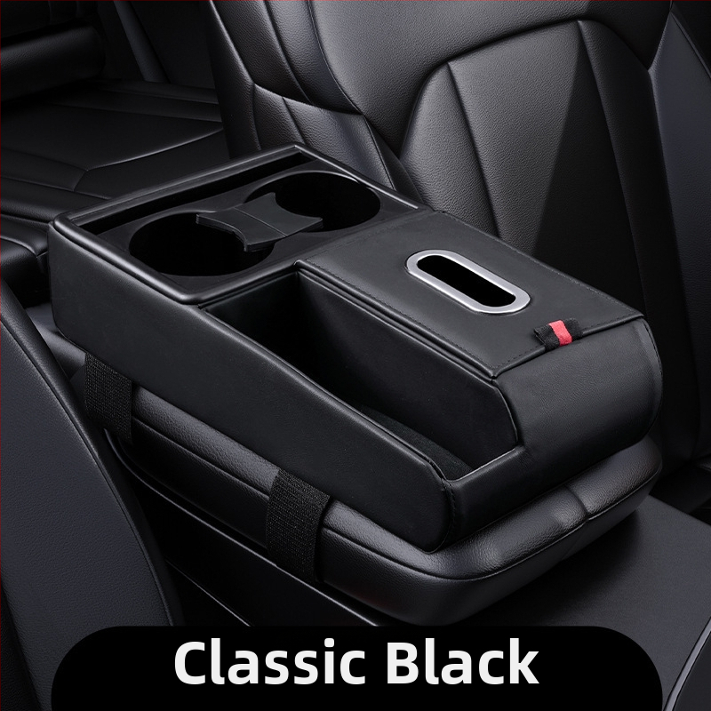 Kožený automobilový organizér s boxom na vreckovky a držiakom na pohár, univerzálna kompatibilita, Guangzhou pôvod, vlastná spracovanie