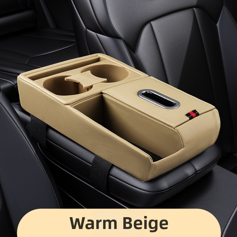 Kožený automobilový organizér s boxom na vreckovky a držiakom na pohár, univerzálna kompatibilita, Guangzhou pôvod, vlastná spracovanie