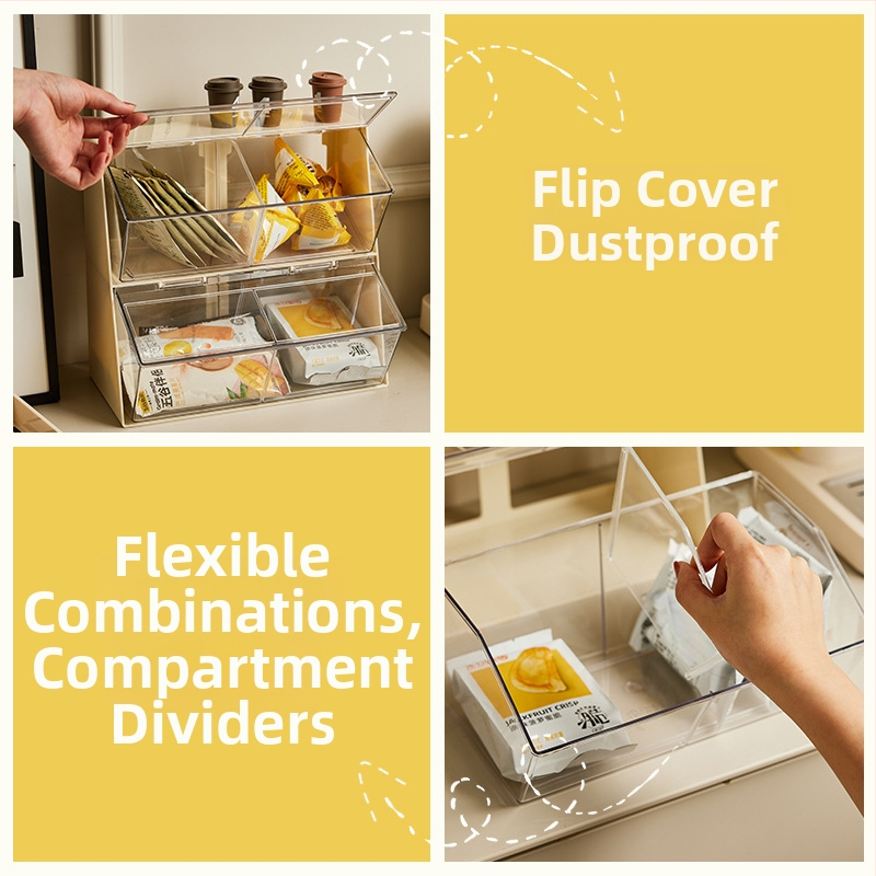 Plastová stolná úložná krabička, 6-poschodová, 4-dielny set, model 1156