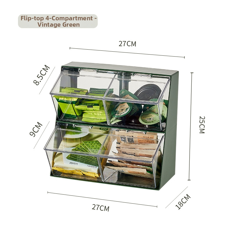 Plastová stolná úložná krabička, 6-poschodová, 4-dielny set, model 1156