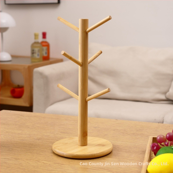 Drevený stolový regál na skladovanie – 3‑poschodový organizér v tvare stromu pre kuchyňu, obývačku a šperky (náramky a náhrdelníky) – Viacúčelový