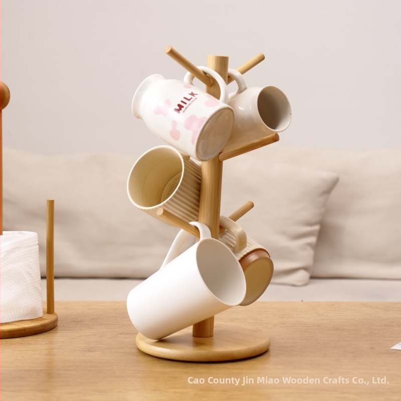 Drevený stolový regál na skladovanie – 3‑poschodový organizér v tvare stromu pre kuchyňu, obývačku a šperky (náramky a náhrdelníky) – Viacúčelový