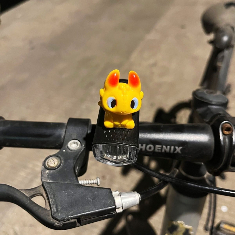 Predné svetlo na bicykel, vodotesné, roztomilý karikatúrny dizajn, nabíjateľné, na nočné jazdy