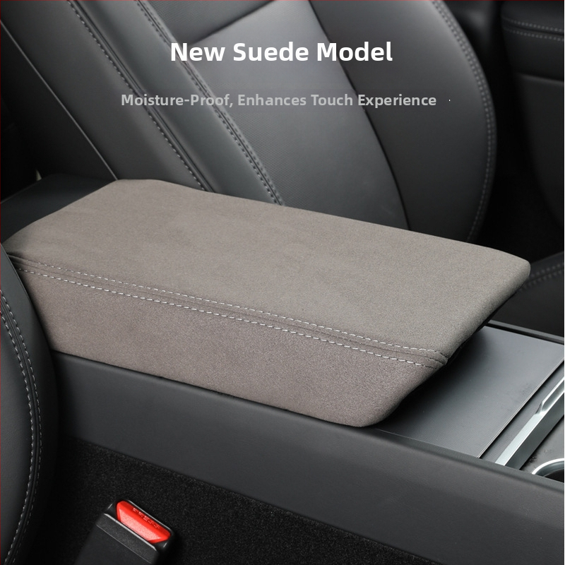 Kryt centrálnej konzoly pre Tesla Model 3/Y (Huanxin Edition), kožený set ochranných vankúšov pre lakťovú opierku, možnosť prispôsobenia