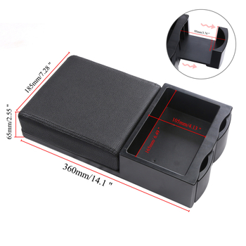 Automašīnas rokasbalsta kastes organizētājs ar salvetes kastīti un izvelkamu glāžu turētāju, plastmasa, modelis 3519, universāla saderība