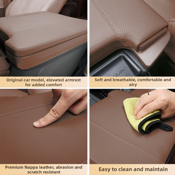 Toyota Sienna/Gracia centrālās konsoles rokas balsta pacēlāja spilvens – ādas, OAKC, 1800 g, modifikāciju komplekta piederumi