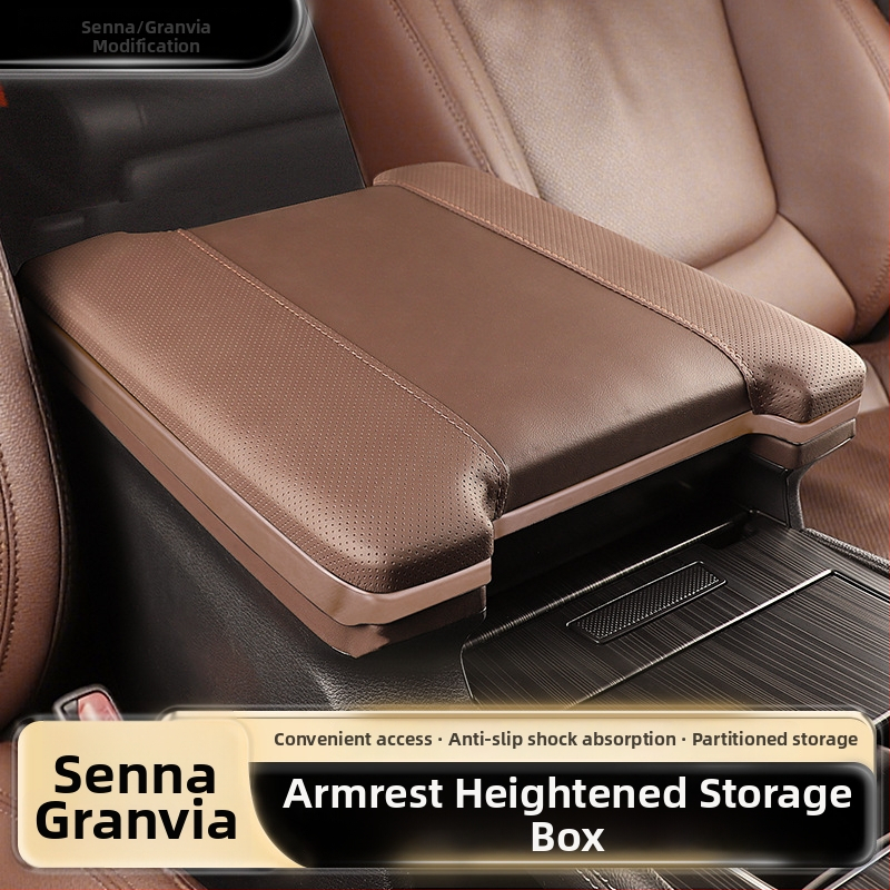 Toyota Sienna/Gracia centrālās konsoles rokas balsta pacēlāja spilvens – ādas, OAKC, 1800 g, modifikāciju komplekta piederumi