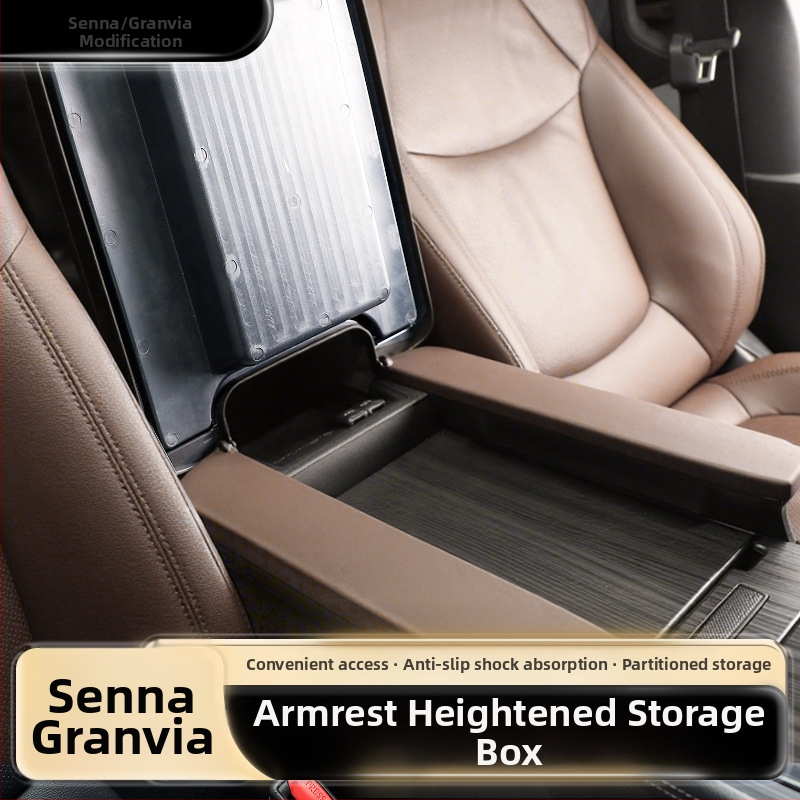 Toyota Sienna/Gracia centrālās konsoles rokas balsta pacēlāja spilvens – ādas, OAKC, 1800 g, modifikāciju komplekta piederumi