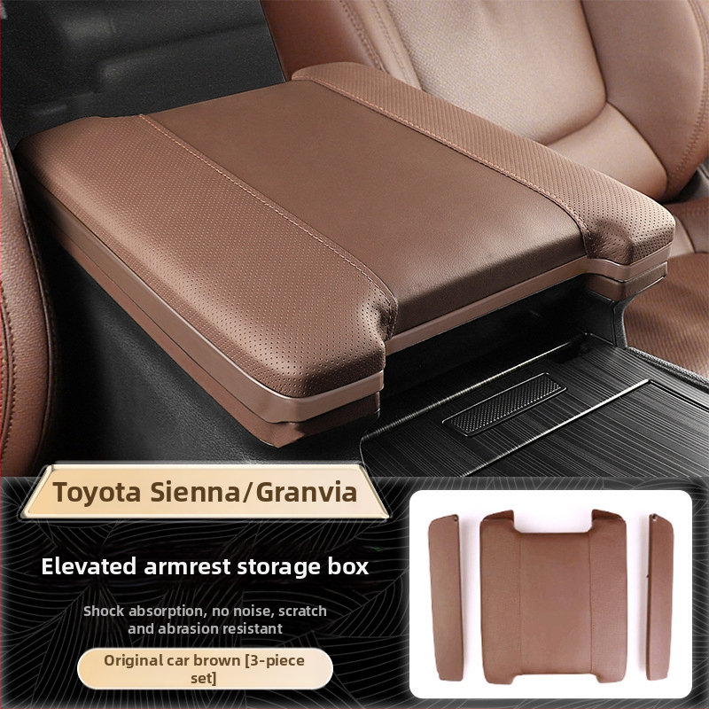 Toyota Sienna/Gracia centrālās konsoles rokas balsta pacēlāja spilvens – ādas, OAKC, 1800 g, modifikāciju komplekta piederumi