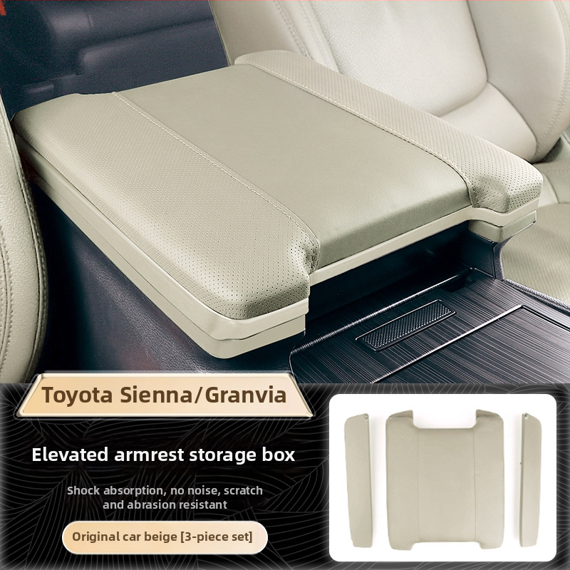 Toyota Sienna/Gracia centrālās konsoles rokas balsta pacēlāja spilvens – ādas, OAKC, 1800 g, modifikāciju komplekta piederumi